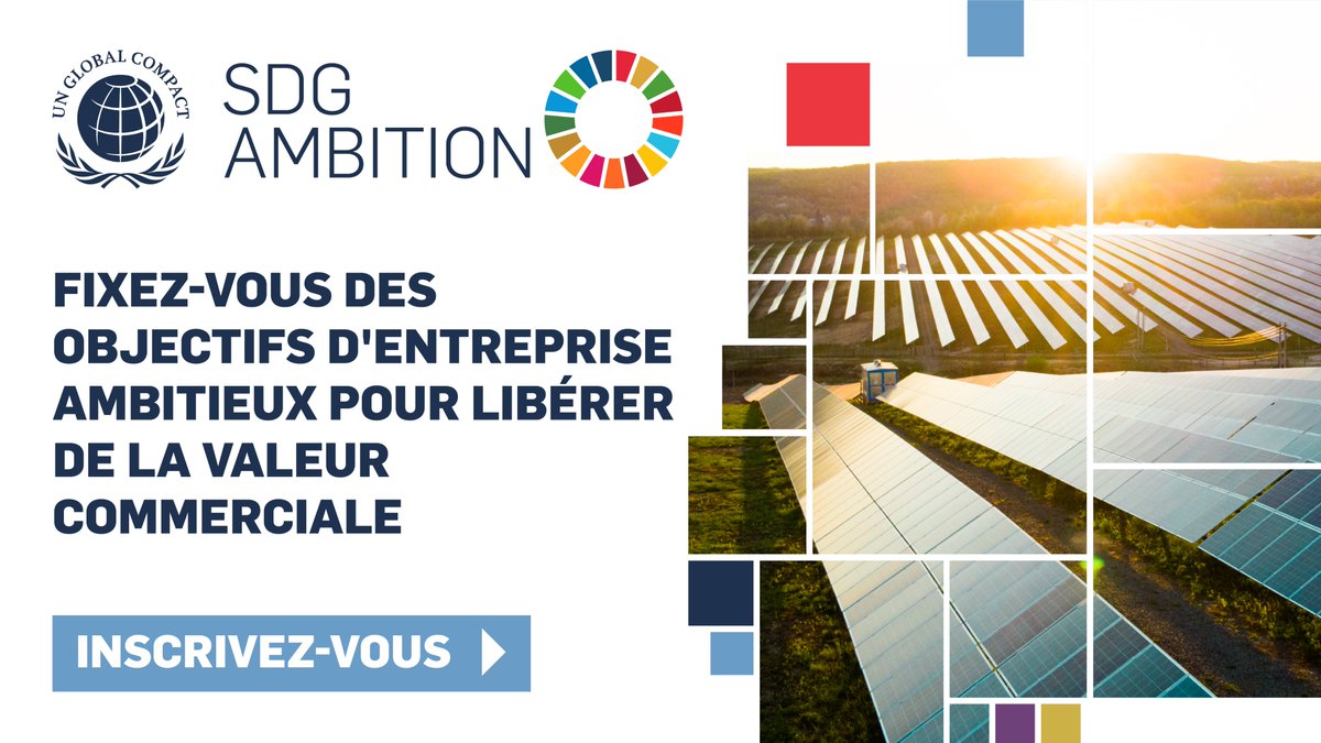 PactemondialFr's tweet image. Nous sommes ravis d&apos;annoncer le lancement de l&apos;édition 2023 de l’Accélérateur #SDGAmbition, un programme de 6️⃣ mois destiné à vous aider à fixer des objectifs d&apos;entreprise ambitieux et à accélérer l&apos;intégration des #GlobalGoals.

🔗 Pour vous inscrire :  unglobalcompact.org/take-action/sd…