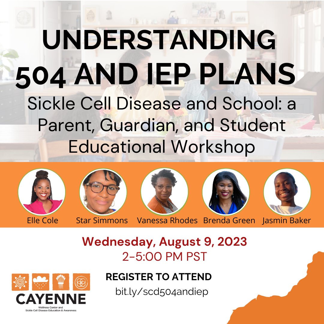 Cleverlychangin's tweet photo. ๐ฃ Join our #educational workshop on "Understanding 504 and IEP Plans for #SickleCell Disease and School" hosted by @CayenneWellness. ๐ซ
๐๏ธAug 9, 5-8 pm ET. Gain valuable insights to #supportstudents with #sicklecelldisease. ๐
๐ RSVP https://t.co/Vw041smj4U
#504Plan #IEPPlan https://t.co/HD1UGbiZDs