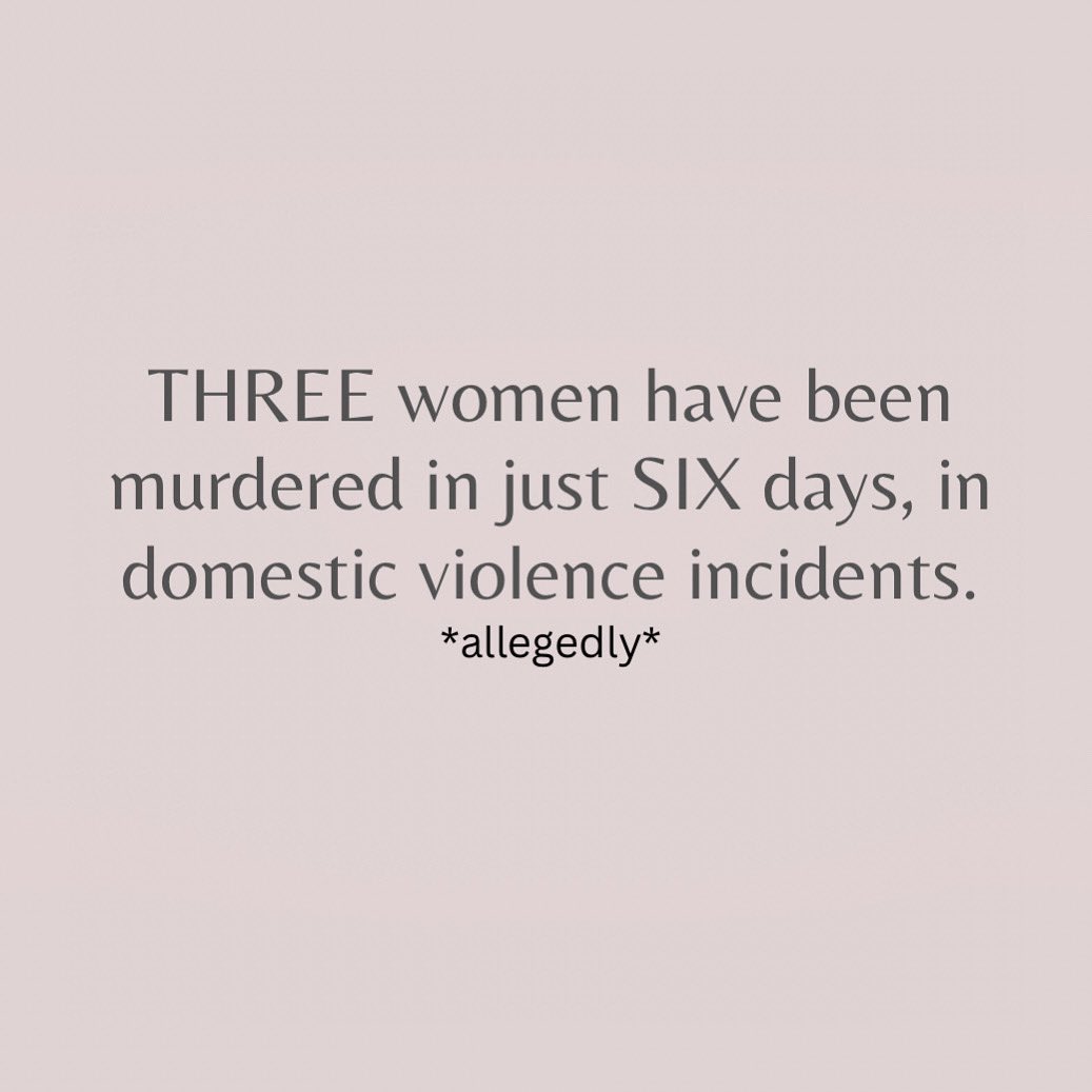 The most recent (alleged) murderer, already had a Domestic Violence Order against him. I’ve said it before, and I’ll say it again, imagine the national response to this number of deaths - murders - under any other circumstances. #domesticviolence #domesticabuse #dfv #dv