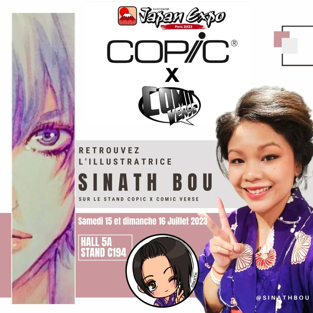 [EVENT] JAPAN EXPO 
Retrouvez-moi ce samedi 15 et dimanche 16 juillet sur le stand Copic x Comic Verse - HALL 5A - STAND C194
<a href="/japanexpo/">Japan Expo ⛩🗼</a> <a href="/COPIC_Official/">コピック公式_Copic Official</a> #comicverse <a href="/AKATAmanga/">Éditions Akata</a> <a href="/Nymphalis_pro/">Nymphalis</a>