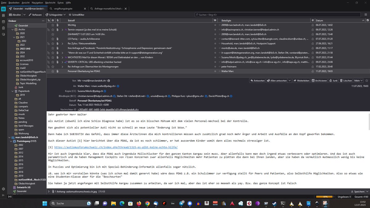 PinkyDef's tweet image. Hi @mozilla_germany @mozilla
#BUGREPORT
Seems problem with #ModelViewController that should display sent mails.hiding them prevents printing
My opinion hidden censorship function.
this sort of stuff i had also in #SearchFunction's
CC:@fedpolCH @BIT_OFIT @Snowden @isislovecruft