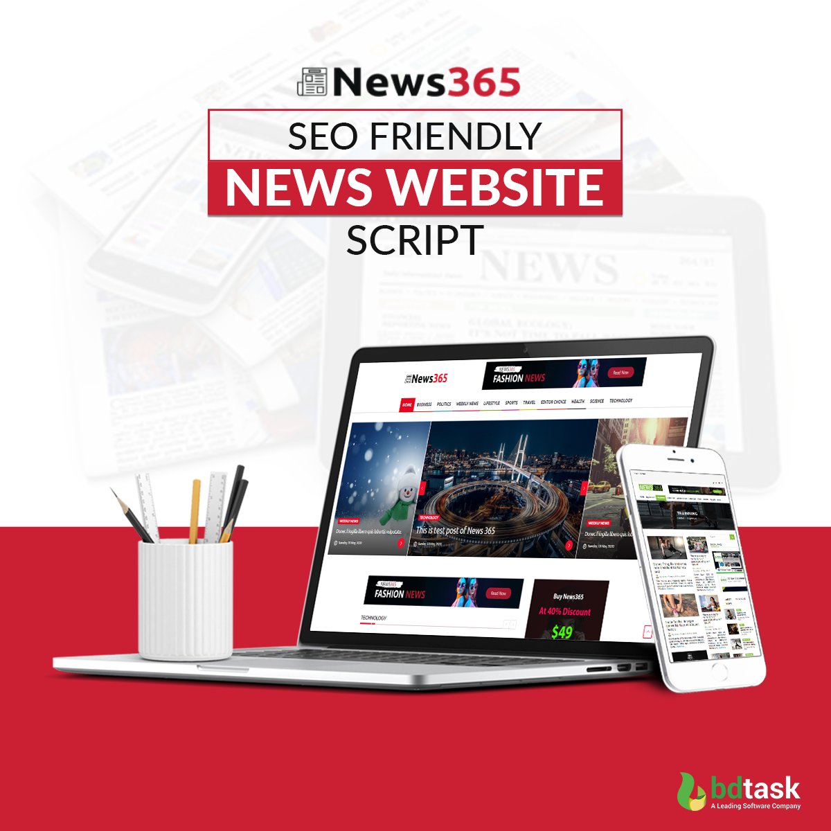 bdtask's tweet image. Are you looking for a way to increase traffic to your news website? News365, the SEO-friendly news website script that will help you get more visitors.
Learn More: tinyurl.com/newspaper-scri…
#news365 #newspaperscript #newswebsitescript #newsportalsoftware