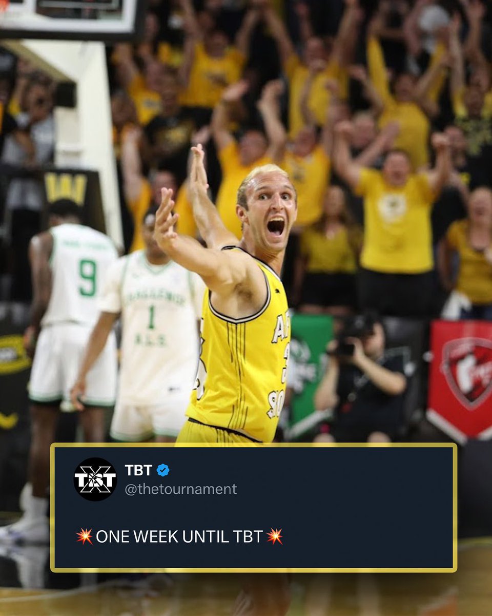 thetournament's tweet photo. TBT starts…

😱ONE WEEK FROM TODAY😱 https://t.co/lf2Zu207WY