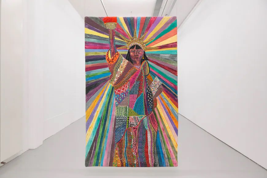 As a shoutout to different media platform, we thoughts we’d show some “threads” around MN here. 

On view at <a href="/walkerartcenter/">Walker Art Center</a> 
Pacita Abad, L.A. Liberty, 1992. View of the exhibition Life in the Margins, Spike Island, Bristol, 2020. Courtesy Pacita Abad Art Estate. 📷Max McClure.