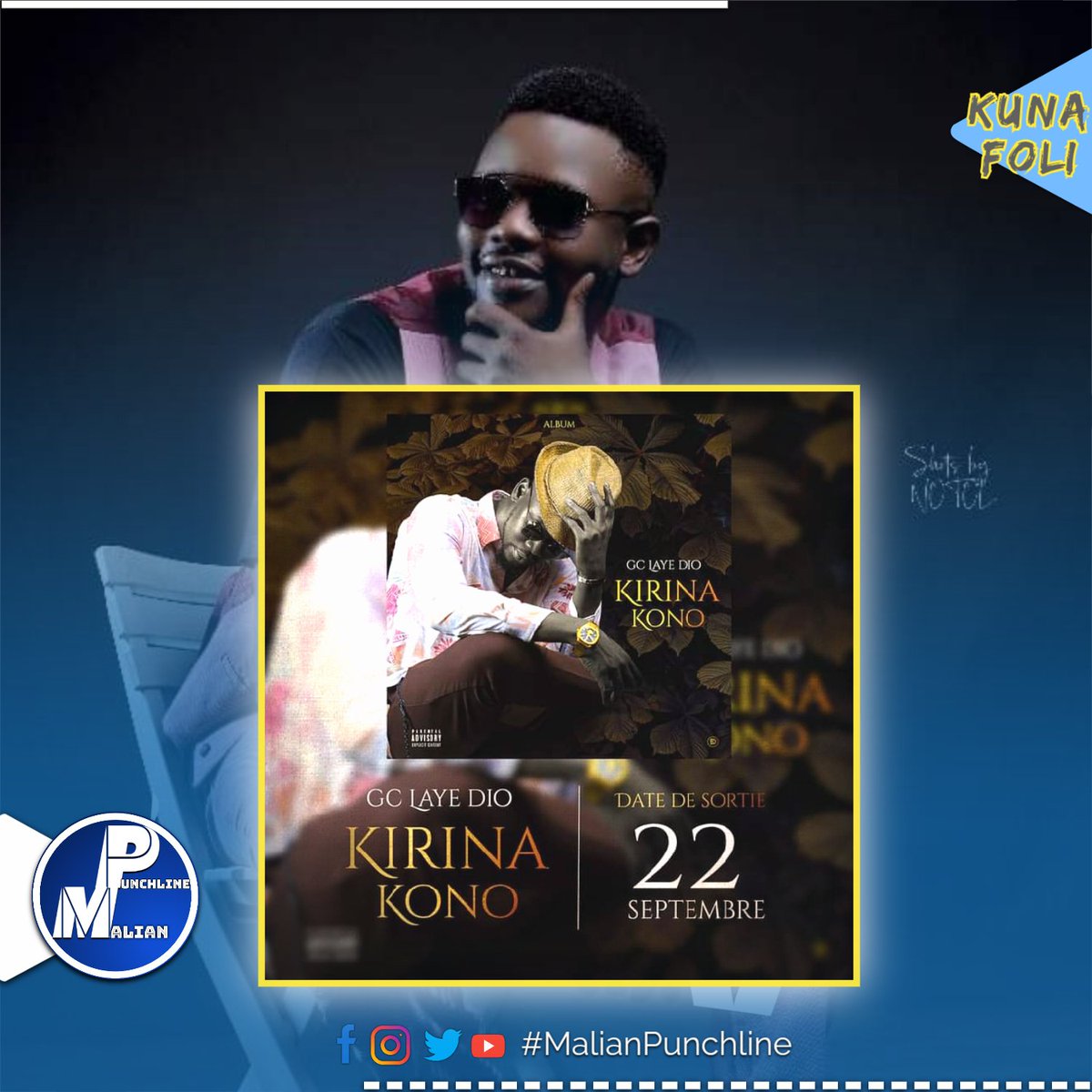 malianpunchline's tweet photo. #bi_kunafoli 📃 : Ahh kow wilila Kaban #GcLayedjoKing annonce la sorti de son tout 1er album n'a tokô yé " KIRINA-KONO " akan près ko ma kônô le 23 septembre 2023 🔥🙌🏻

#MALIANPUNCHLINE #Kirinakono https://t.co/YfKlQ9tJmw