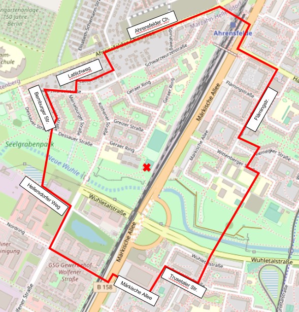 Zur Entschärfung einer #Weltkriegsbombe in #Marzahn wurde ein #Sperrkreis festgelegt. Alle sind aufgefordert, diesen Bereich am 13.7. ab 6 Uhr zur eigenen Sicherheit zu verlassen.
Über den Fortgang der Maßnahmen halten wir Sie morgen via @polizeiberlin_e auf dem Laufenden.
^tsm