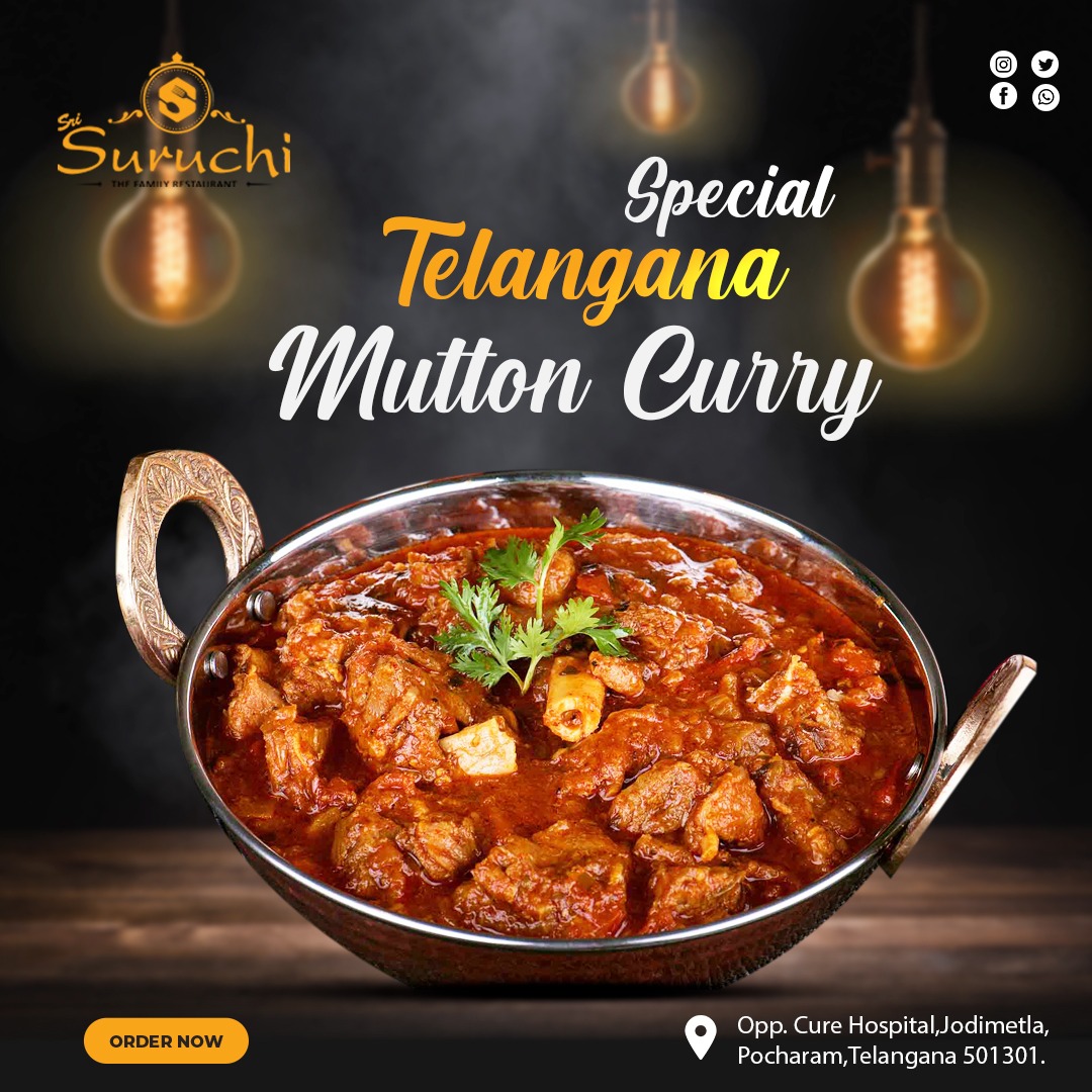 Special Telangana 𝑴𝒖𝒕𝒕𝒐𝒏 curry
Now available at #srisuruchirestaurant
Call-8340801234
Visit- Opp Bharat Petrol Pump, Jodimetla, Pocharam, Hyderabad.
#muttoncurry #telanganafoods #telanganaspecal
#muttonlover #mutton #hyderabadi #hyderabadfoodie #hyderabaddiaries