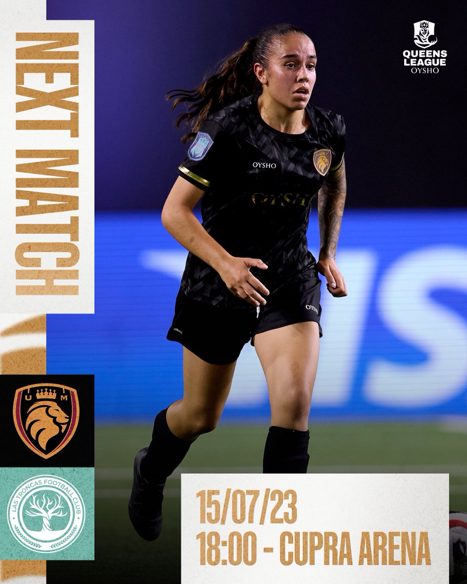 🔜🪵

🏟️ Cupra Arena
🆚 <a href="/LasTroncasFC/">Las Troncas FC</a> 
⏰ 18:00 CEST | <a href="/QueensLeague/">Queens League Spain</a> 👸
🗓️ 15/07/23
🦁 #LeonasDeMostoles 🖤