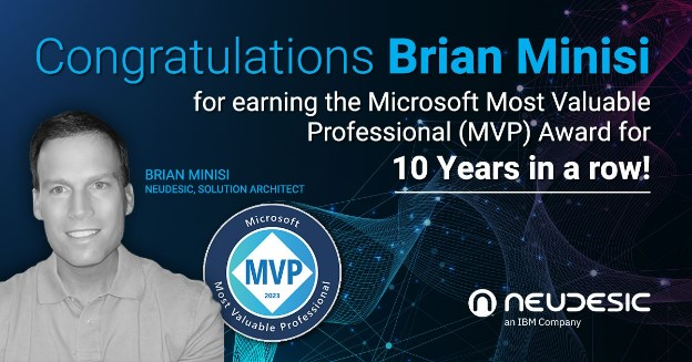 MVP Award LinkedIn Announcement - Brian Minisi  

 🎉 Congratulations to Brian Minisi on being recognized as a Microsoft Most Valuable Professional (MVP) in Developer Technologies for the 10th Year in a row!