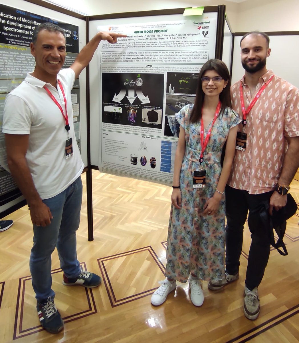 JorgePlaGarcia's tweet photo. Un sueño hecho realidad. Hoy parte del equipo hemos presentado nuestro instrumento Green Moon Project @greenMOONp a la comunidad de ciencias planetarias VII Reunión de Ciencias Planetarias y Exploración del Sistema Solar #CPESS-7 de Valladolid. Green Moon Project pretende 👇 https://t.co/QvlmR1dCoz
