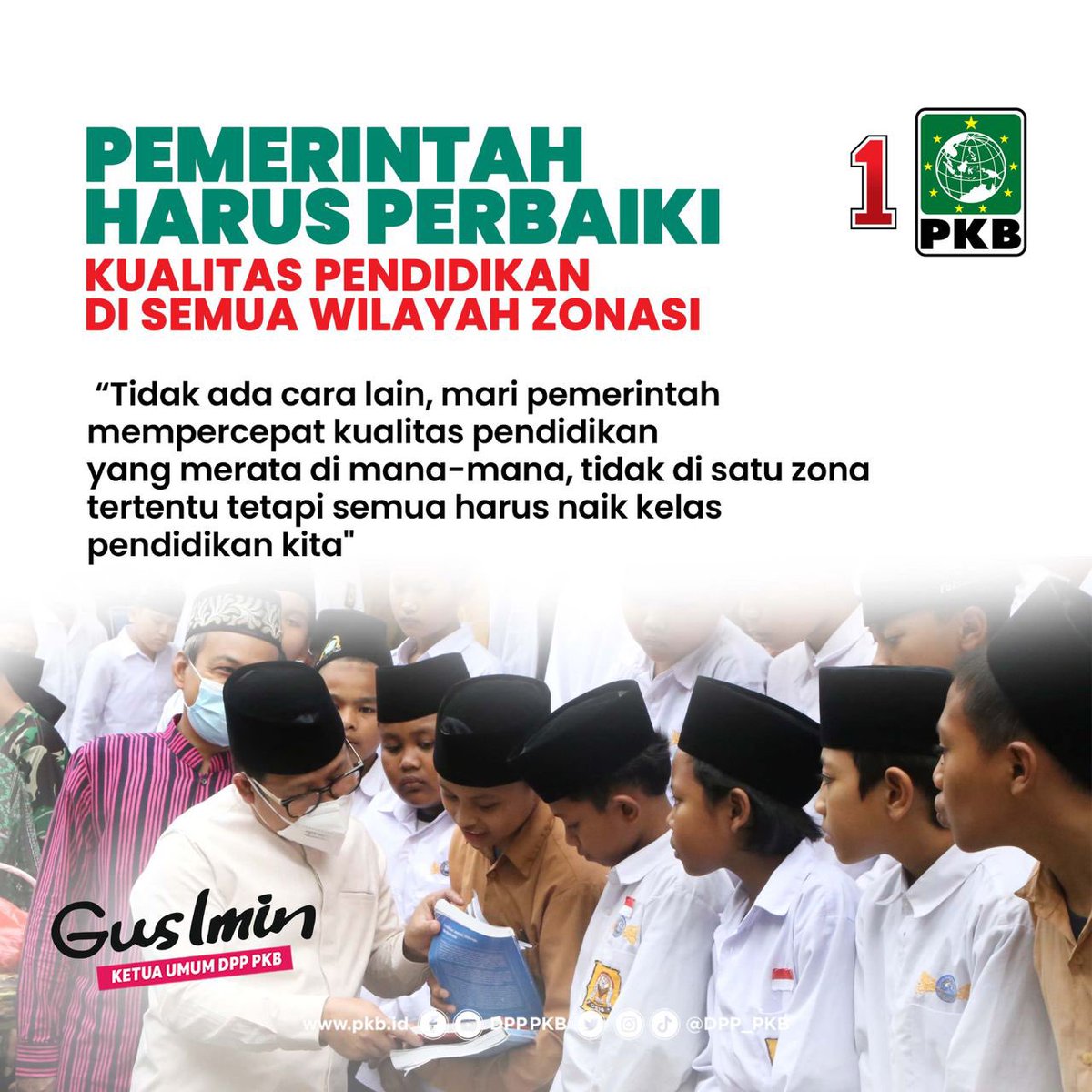 Karena kita semua berhak mendapatkan pendidikan yang berkualitas. 

#PemerataanPendidikan
#MuhaiminIskandar
#PartaiKebangkitanBangsa