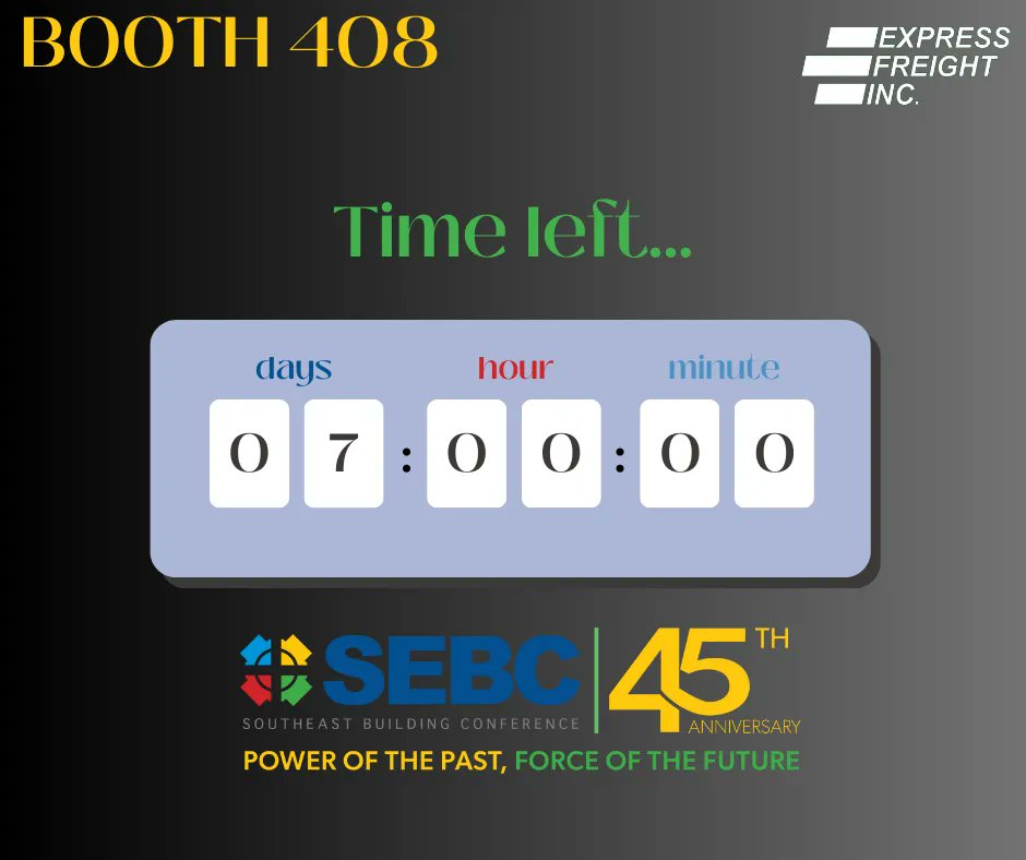 ExFreightInc's tweet photo. See you in 1 week @ Southeast Building Conference https://t.co/cob6wriChu