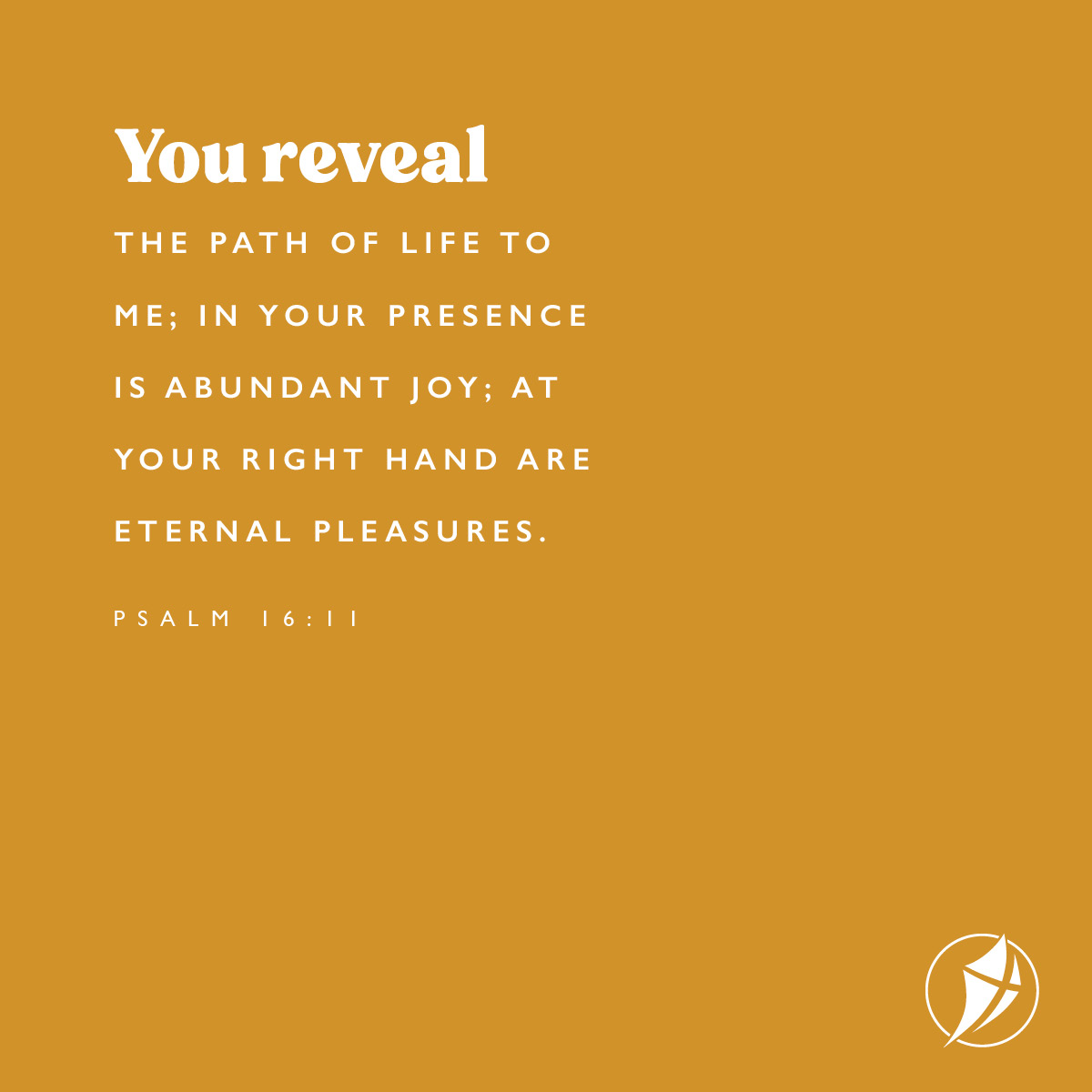 FICM_US's tweet photo. In God's presence there is JOY!

You reveal the path of life to me;
in your presence is abundant joy;
at your right hand are eternal pleasures.
Psalm 16:11 https://t.co/v6JpkaR55G