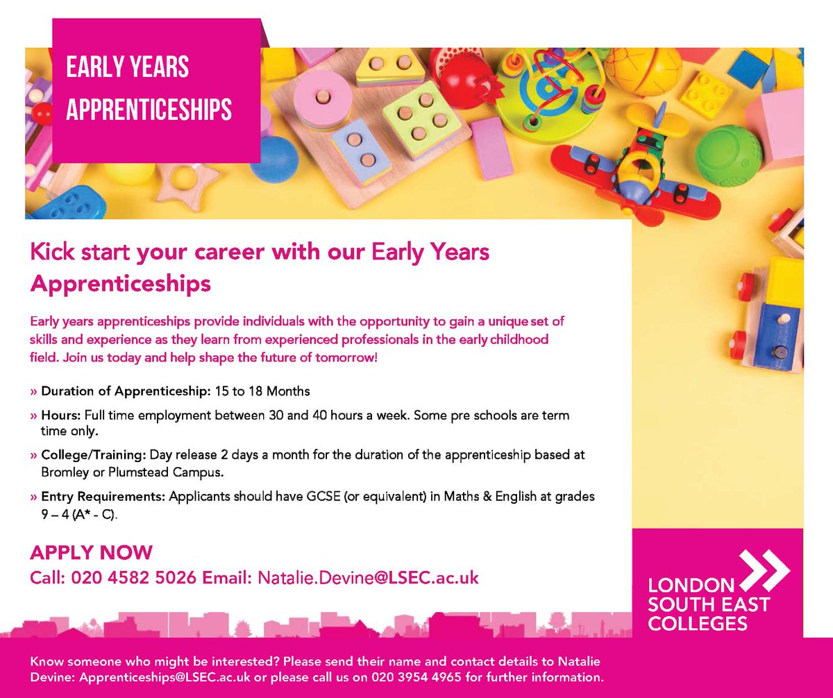 Are you looking for a meaningful career with an impact? Take the first step and start your journey today with Early Years Apprenticeships! Learn from the best and equip yourself with unique skills and experience!

#Apprenticeships #GETONCOURSE