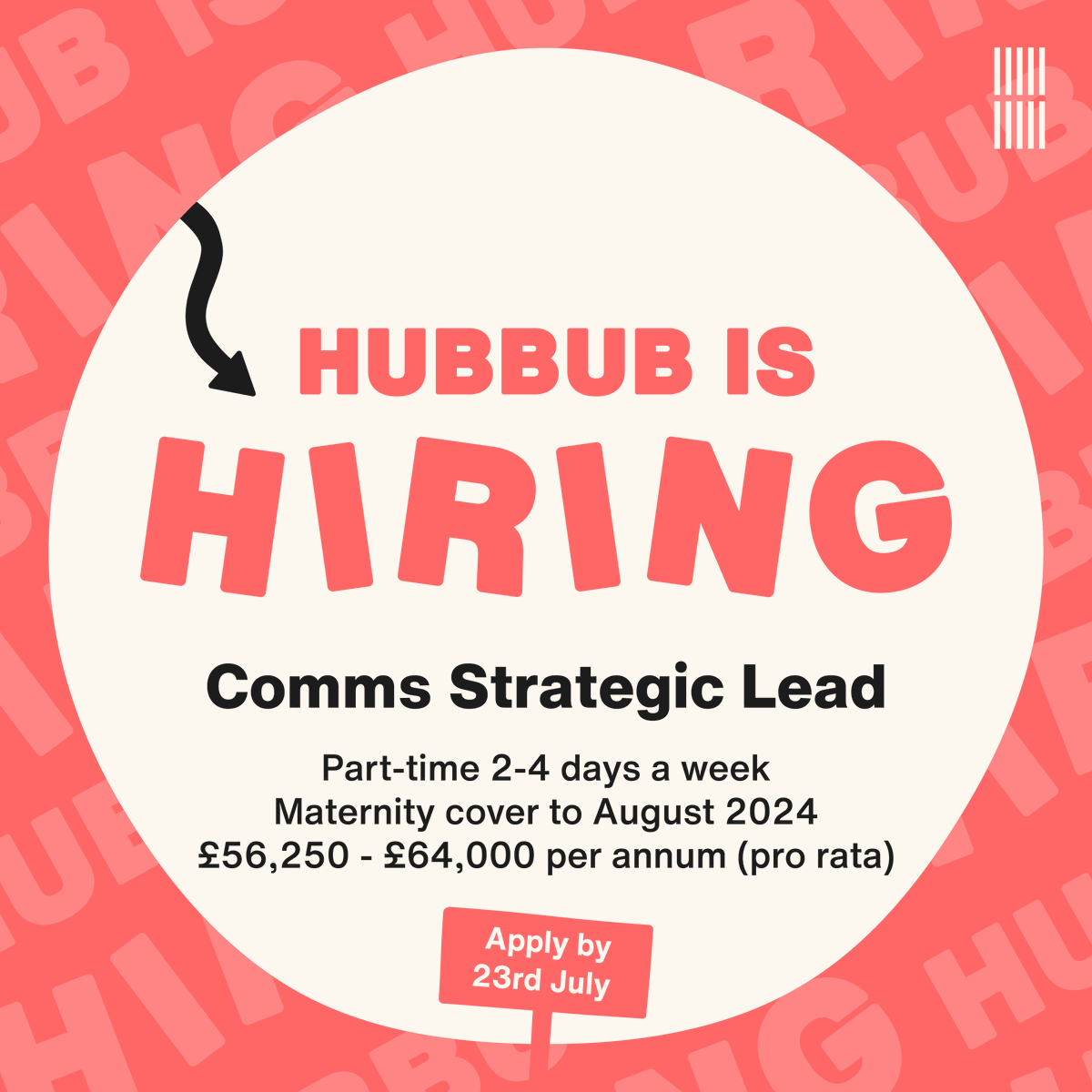 We’re still seeking a Comms Strategic Lead! A new part-time role leading on: ✍🏽 our 2023-24 comms strategy ✍🏽 branding and comms across our many environmental campaigns ✍🏽 strategic direction for our design and comms team Head here to apply: hubbub.org.uk/job-opportunit… #charityjob