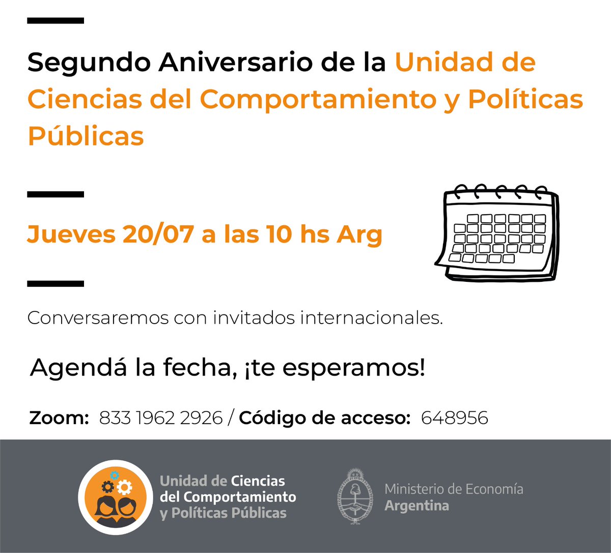 Anotar: 20 de julio 10 hs. Ampliaremos! #cienciasdelcomportamiento #behavioraleconomics
