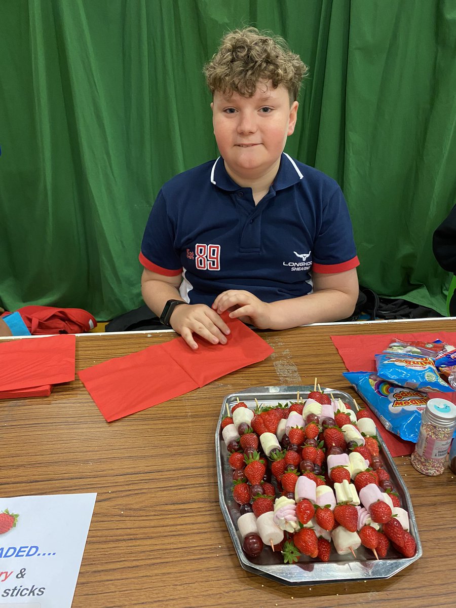 Thanks Isaac for the fruit kebab. A very enjoyable lesson 2 at the year 8 fayre  . I hope you all raised a lot of money for charity.
