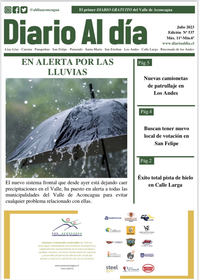 AlDiaChile's tweet photo. Te invitamos a revisar la nueva edición de #DiarioAlDía 

Solo pincha el enlace 

https://t.co/ILqL4tObTK https://t.co/iylVLP1OA3