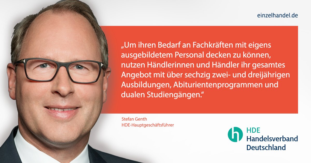 handelsverband's tweet photo. Erfolgversprechendes #Ausbildungsangebot: Noch viele offene Stellen im #Einzelhandel https://t.co/ep8mlyGj4X #Ausbildung #KarriereHandel https://t.co/qeYkvto3QU