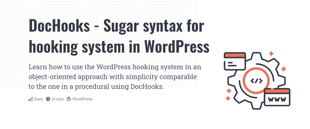 Make your #WordPress hooks usage pretty with this one simple trick 👌

DocHooks are one of the most loved improvements I use in my OOP code. I started using it many years ago and I use it until now 🤤

Check out what it is and how it can help you below 👇