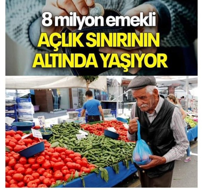 8 MİLYON EMEKLİ 
AÇLIK SINIRININ ALTINDA YAŞIYOR ...‼️‼️‼️

Başka söze gerek yok 
#TBMMdeEmekliZAManı
<a href="/Akparti/">AK Parti</a> <a href="/TBMMGenelKurulu/">TBMM Genel Kurulu</a> 
<a href="/isikhanvedat/">Prof. Dr. Vedat Işıkhan</a>