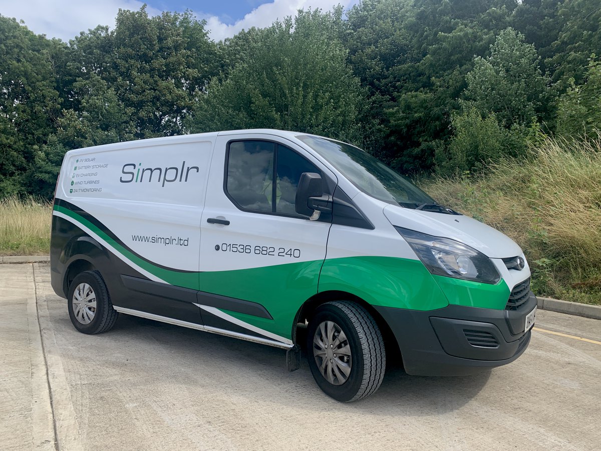 SimplrTech's tweet photo. Well, here it is! The first Simplr van is now out on the road sporting its distinctive #vehiclelivery ! Shout out to MK Designs and Corby Graphix Ltd for collaborating on this and helping to turn our concept into a beautiful reality! 😎👌 https://t.co/IMc4W9sUTn