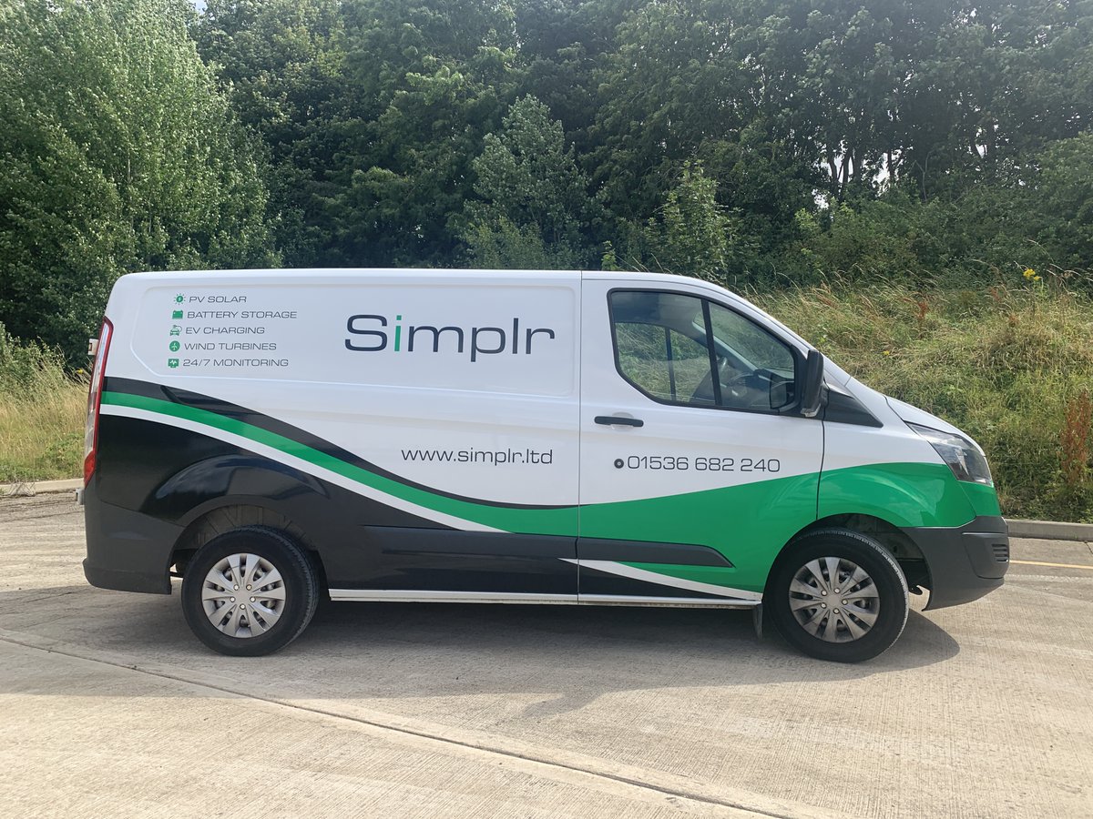 SimplrTech's tweet photo. Well, here it is! The first Simplr van is now out on the road sporting its distinctive #vehiclelivery ! Shout out to MK Designs and Corby Graphix Ltd for collaborating on this and helping to turn our concept into a beautiful reality! 😎👌 https://t.co/IMc4W9sUTn