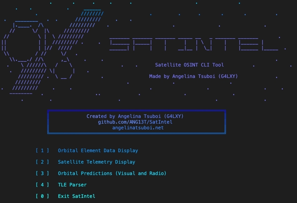 SatIntel SatIntel is an #OSINT tool for Satellites . Extract satellite telemetry, receive orbital predictions, and parse TLEs github.com/ANG13T/SatIntel #cybersecurity #infosec t.me/hackgit/9247