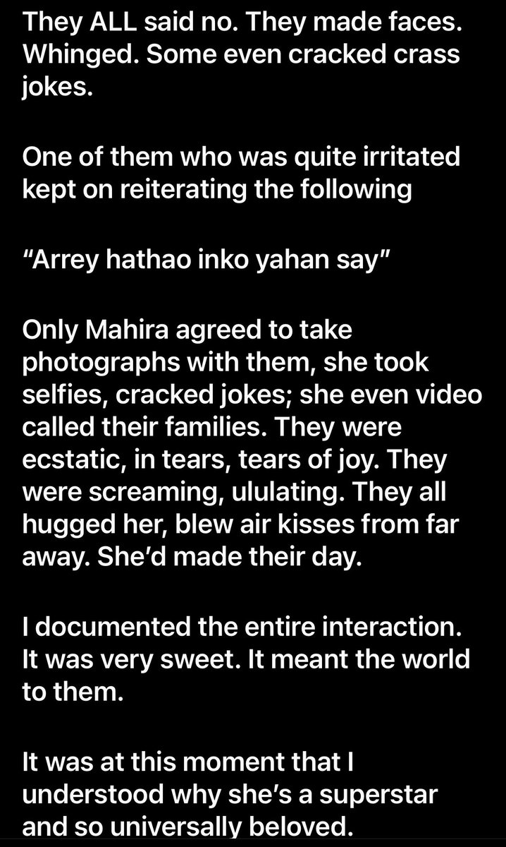 THIS IS WHAT MAKES HER SUPERSTAR 👸🏻 
HER KINDNESS ✨🤍

<a href="/TheMahiraKhan/">Mahira Khan</a> ILY 🥹🤍

#Mahirakhan