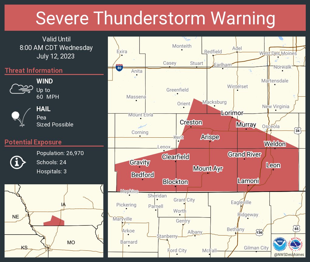 NWS Severe Tstorm on Twitter "Severe Thunderstorm Warning including