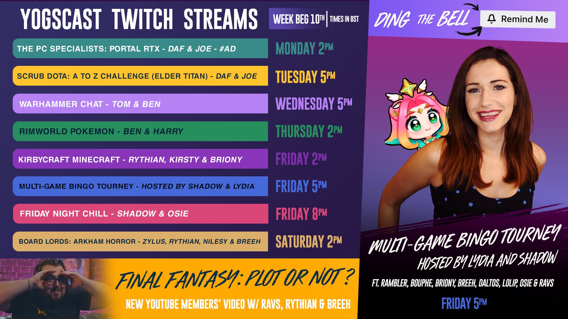 The Yogscast on Twitter "‼ STREAM SCHEDULE UPDATE ‼ No Duncan and Osie today, but we can