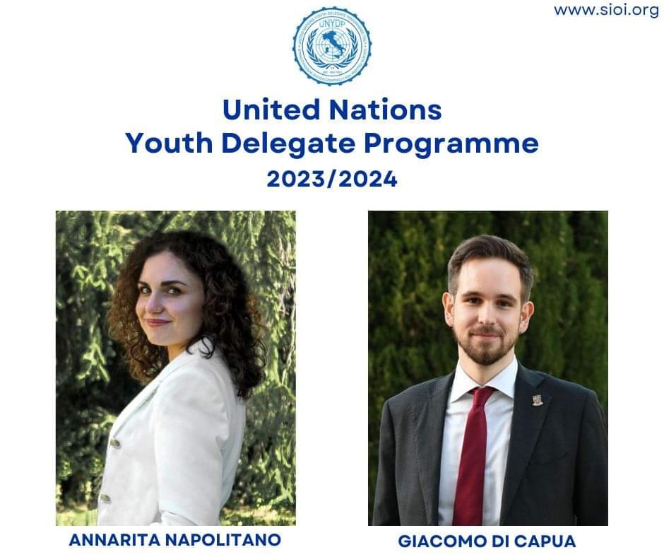 📣 #UNYDP Italy 2023/24: Who are the new @UNYDItaly❓️👀 
Congratulations to Annarita Napolitano & Giacomo Di Capua 👏🏼👏🏼

🇺🇳 They will represent their peers at #UNGA78 & UN-related events, supporting youth participation in UN policies & activities.

@ItalyMFA @AgenziaGiovani
