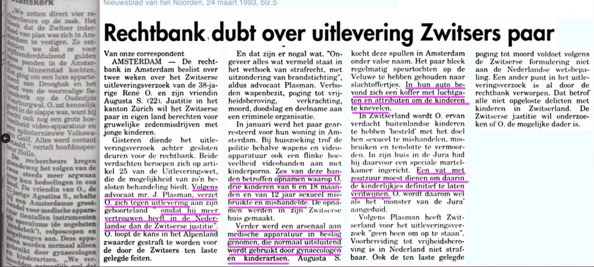 huig_plug's tweet photo. 1993. 'Er is in Zürich een film in omloop waarop een 12-jarige jongen voor de camera wordt mishandeld, gecastreerd & tenslotte gedood.' (Parool 27/01/93)
#Osterwalder #SnuffMovie #MonsterVanJura
https://t.co/1ZOVpjVjfw https://t.co/6TIg4c6oiN
