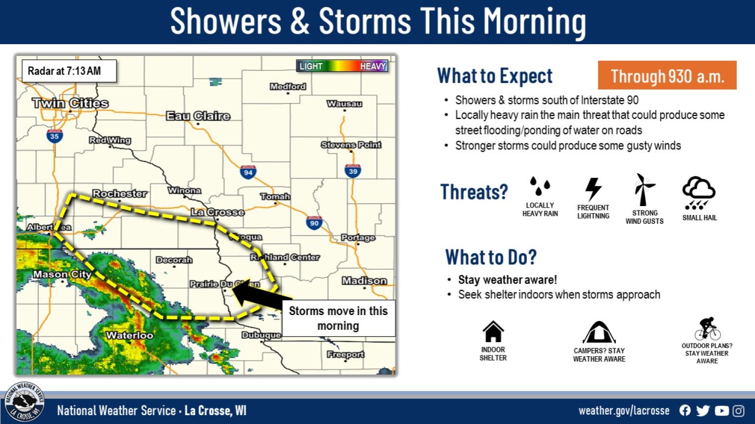 NWS La Crosse on Twitter "Storms will continue to track across