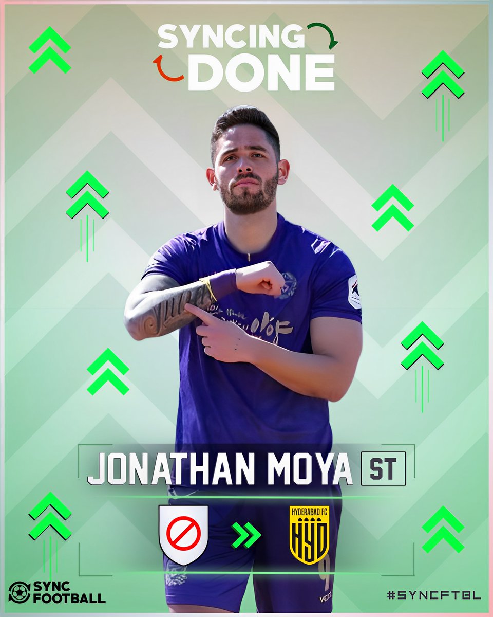 ✅ Sync𝗗𝗢𝗡𝗘 ~ Jonathan Moya complete his move to Hyderabad FC.🟡⚫

#hyderabadfc #hfc #heroisl #syncftbl