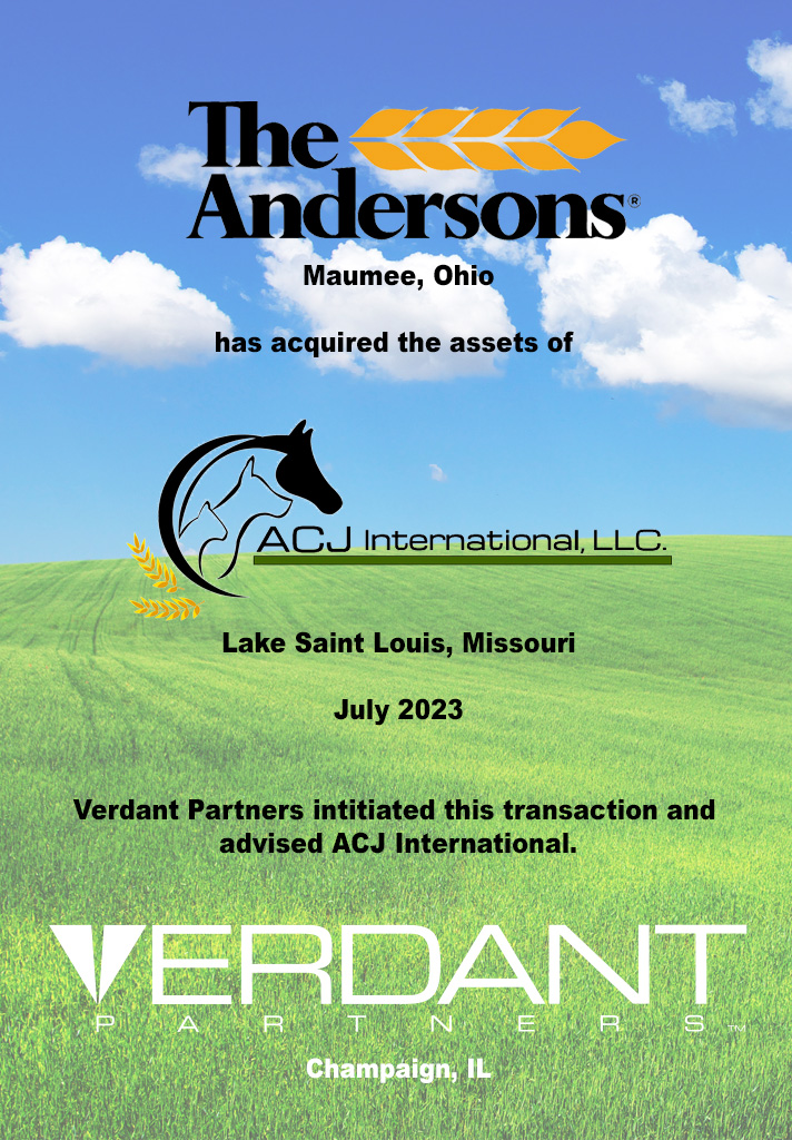 Verdant M&amp;A Update: The Andersons Acquires ACJ International - mailchi.mp/verdantpartner…