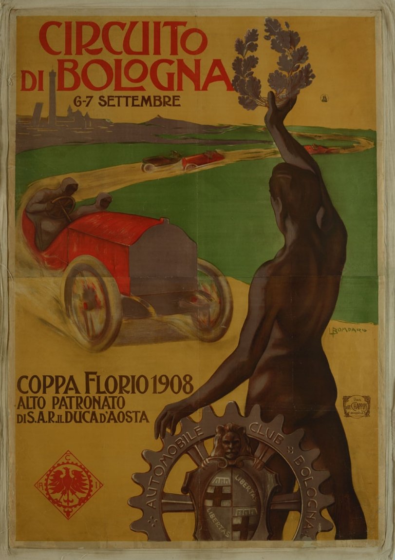 Coppa Florio 1908 - Circuito di Bologna. #poster 🎨 Luigi Bompard