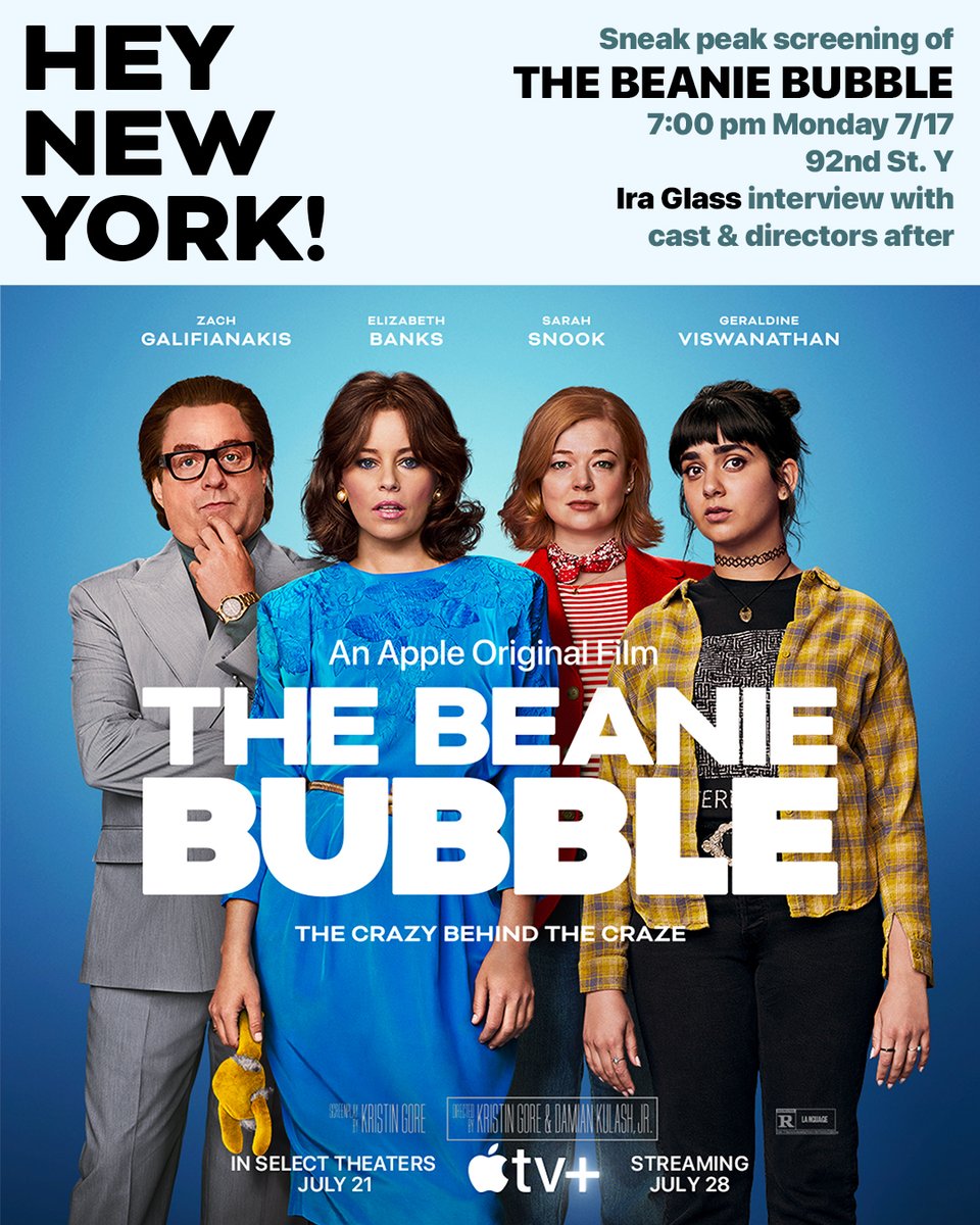 NYC! Damian Kulash of @okgo who's been on our show so many times has directed a film with his wife Kirstin Gore. I'm excited to do a screening and Q&A with them (and if there's no SAG strike the cast @galifianakisz @ElizabethBanks & @yoyogeraldinev) Tix: bit.ly/43lDTHV