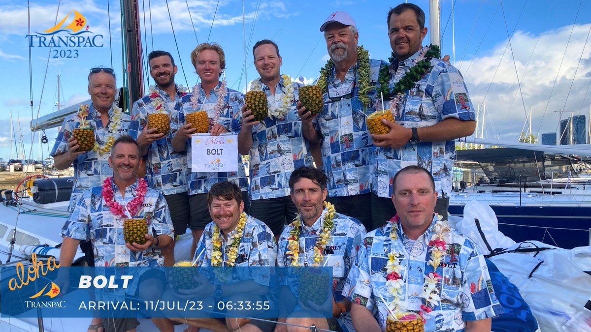 A warm Aloha to our July 11th finishers! These teams had an elapsed time between 9 and 12 days from LA to Honolulu. Congrats to them on completing a 2,225 mile journey! Full results: buff.ly/3D3cgZp #TranspacRace
