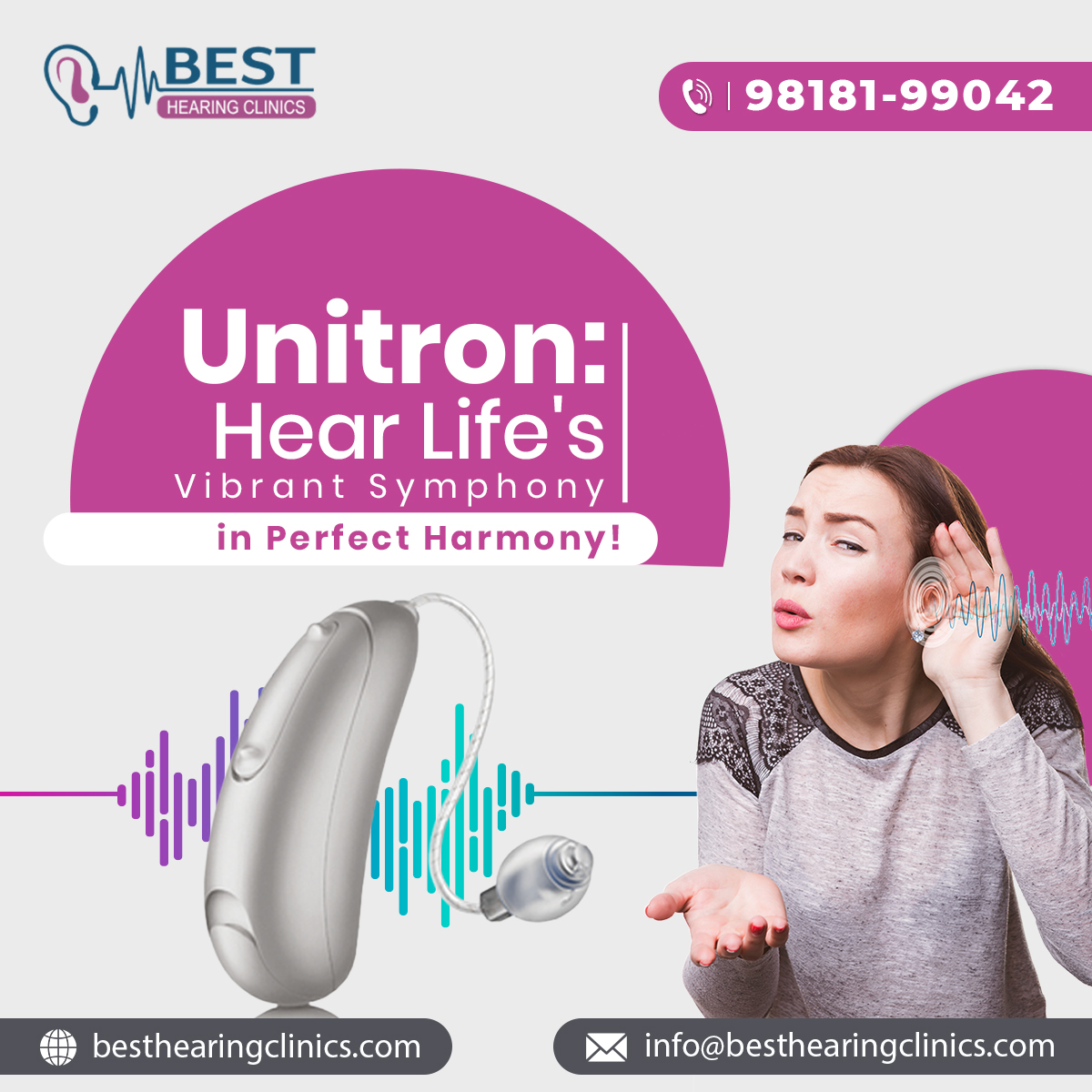 hearing_clinics's tweet image. Immerse yourself in a harmonious world of sound with #Unitron! Rediscover the joy of #hearing every note, conversation, and moment with clarity and precision. Visit Best Hearing Clinic to experience the magic of perfect harmony with Unitron. Contact us at 9818199042