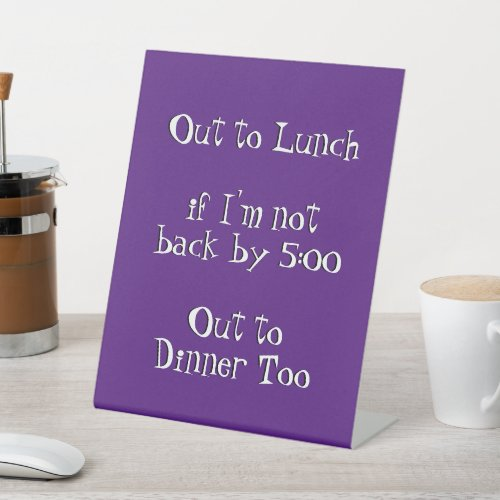 art4artsake7's tweet photo. Out to Lunch Funny Humorous Office Joke Pedestal Sign https://t.co/arvHdiPJ0q via @zazzle #funny #joke #office #sign #outtolunch #outtodinner #lol #desksign #gaggift #giftideas #bestselling #design #typography https://t.co/cRfvyZugmo