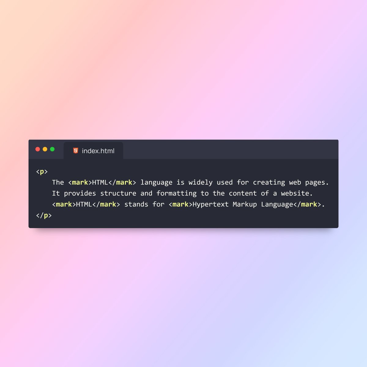 BosunIsrael's tweet image. 1/7 🔖 

&amp;lt;mark&amp;gt; - For highlighting key text to grab attention or emphasize important details within paragraphs. 

#HTMLTips