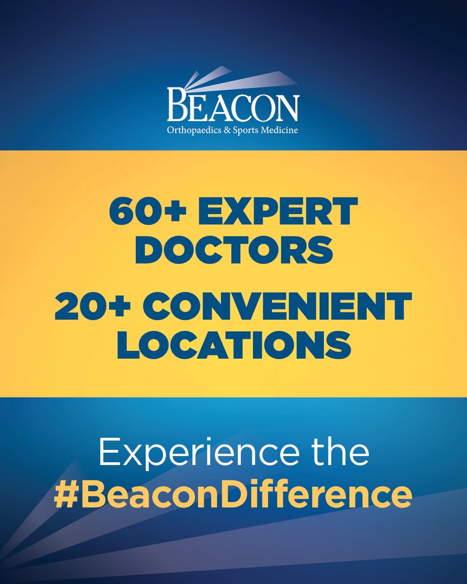 BeaconOrtho's tweet photo. 60+ expert doctors and comprehensive care all under one roof with immediate access at 20+ convenient locations. 

That's the #BeaconDifference! ⤴️ https://t.co/HofsHPJtc6