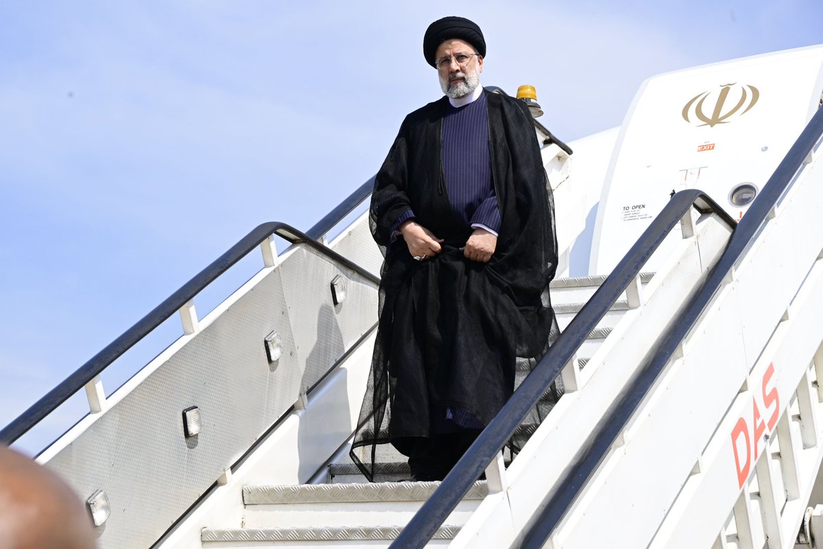 POATVUganda's tweet photo. The President of the Islamic Republic of Iran H.E Sayyid Ebrahim Raisolsadati has arrived in Uganda.
#POA #POAUpdates #IranUgandaRelations https://t.co/gRqj6kR71C