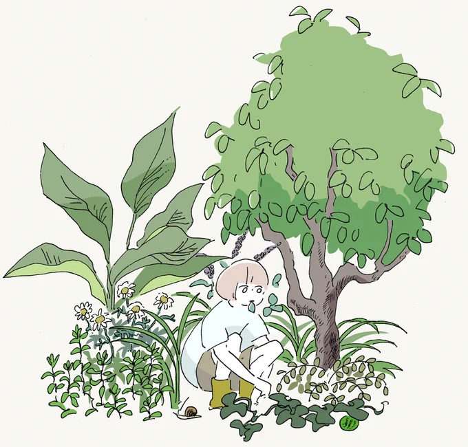 武田の薬用植物園の見学に参加しました。葉っぱをたくさん味見した。