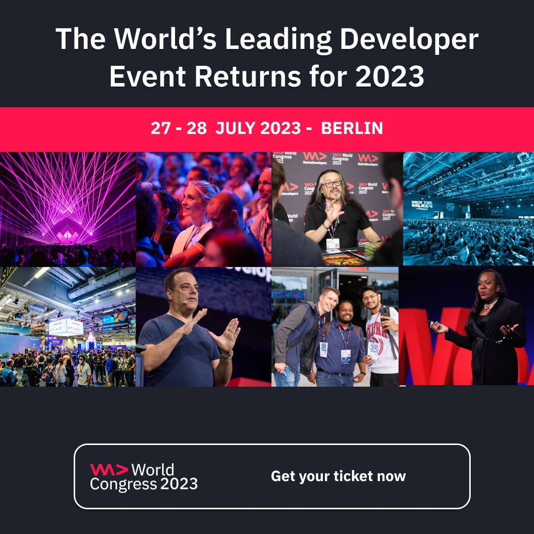 Every year, @wearedevs is bringing together software developers from all around the globe.

Congress is just around the corner so grab discounted ticket.

Get your ticket at worldcongress.dev and use our code SerbianTech_WWC23 to save 15%.
