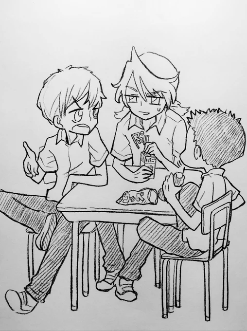 本編の後の日常とかを描きたかったらくがきの再掲 けっこう前のだけど
わちゃわちゃ学校生活してるのが見たかったん(今も見たいけど)
1枚目はお前ばっかりモテてズルイみたいなことをモブ友達に言われてるピカリオです
ピカリオに友達ができててほしかった 