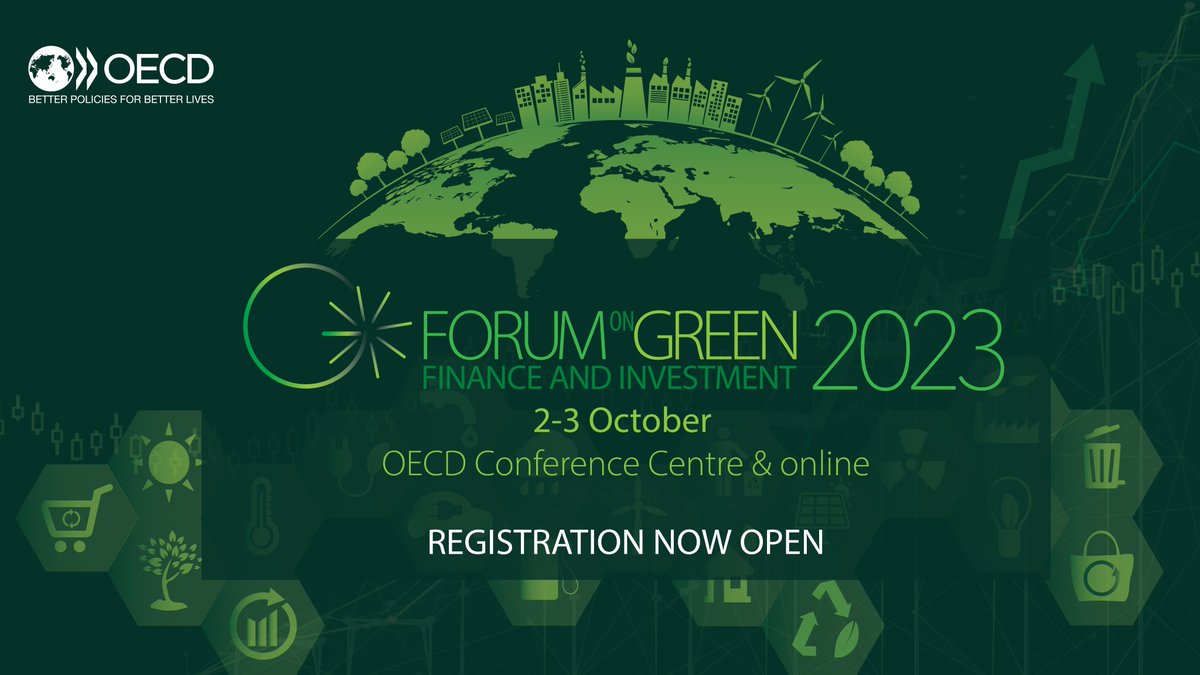 📢Registration for the 10th #OECDgfi Forum on #GreenFinance & #Investment is OPEN!🌱💰 Join leading global actors to discuss: ✅Policy action to close the credibility gap ✅Instruments to mobilise finance for the wellbeing of people & the planet🌎 🔎➡ oecd-events.org/oecd-forum-on-…