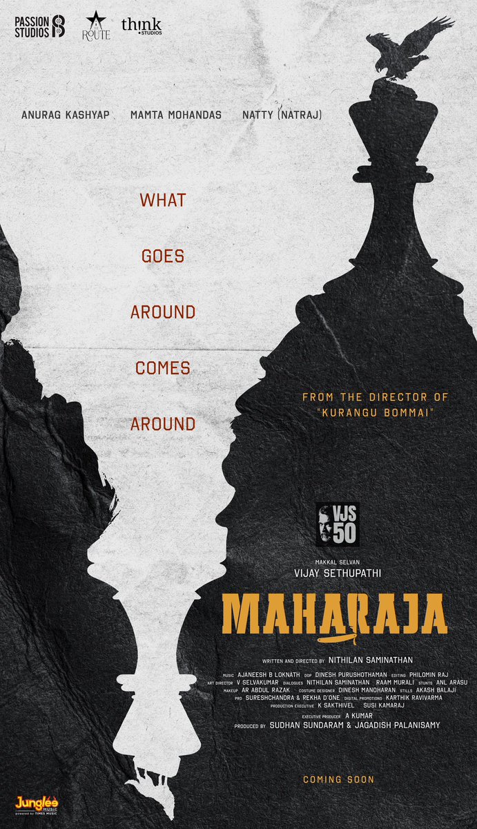 செல்வகுமார் Selvakumar நிகழி கலைவெளி (@selva_artdir) on Twitter photo #VJS50 Titled #Maharaja 👑 🦅
Written & directed by <a href="/Dir_Nithilan/">Nithilan Saminathan</a>
<a href="/anuragkashyap72/">Anurag Kashyap</a> <a href="/mamtamohan/">Mamta Mohandas</a> @Natty_Nataraj @Abhiramiact
@AjaneeshB @Philoedit <a href="/DKP_DOP/">Dineshkumarpurushothaman</a> @infinit_maze <a href="/PassionStudios_/">Passion Studios</a> <a href="/TheRoute/">TheRoute</a> <a href="/Sudhans2017/">Sudhan Sundaram</a> @jagadishbliss @donechannel1
#VijaySethupathi50 #MakkalSelvan50 #VJS50 Titled #Maharaja 👑 🦅
Written & directed by <a href="/Dir_Nithilan/">Nithilan Saminathan</a>
<a href="/anuragkashyap72/">Anurag Kashyap</a> <a href="/mamtamohan/">Mamta Mohandas</a> @Natty_Nataraj @Abhiramiact
@AjaneeshB @Philoedit <a href="/DKP_DOP/">Dineshkumarpurushothaman</a> @infinit_maze <a href="/PassionStudios_/">Passion Studios</a> <a href="/TheRoute/">TheRoute</a> <a href="/Sudhans2017/">Sudhan Sundaram</a> @jagadishbliss @donechannel1
#VijaySethupathi50 #MakkalSelvan50