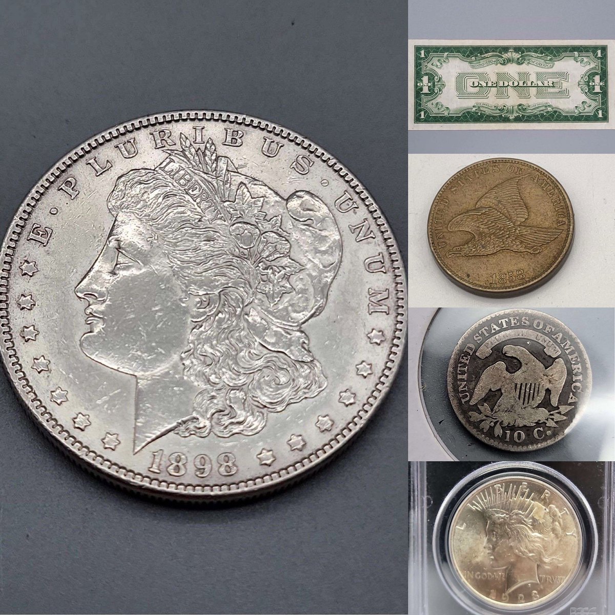 Coin & Jewelry Auction Online ending today at 12pm!! Get your bids in at baerauctions.com
#coincollecting #coin #treasury #money #collectable #silvercertificate #morgandollar #woodennickel #silver #gold #jewelry